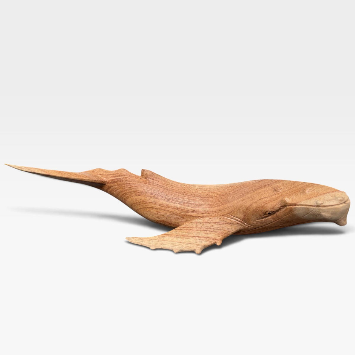 Twin Humpback Whale Sculpture, Hand Carved Wood sea life Statue, Nautical Decor