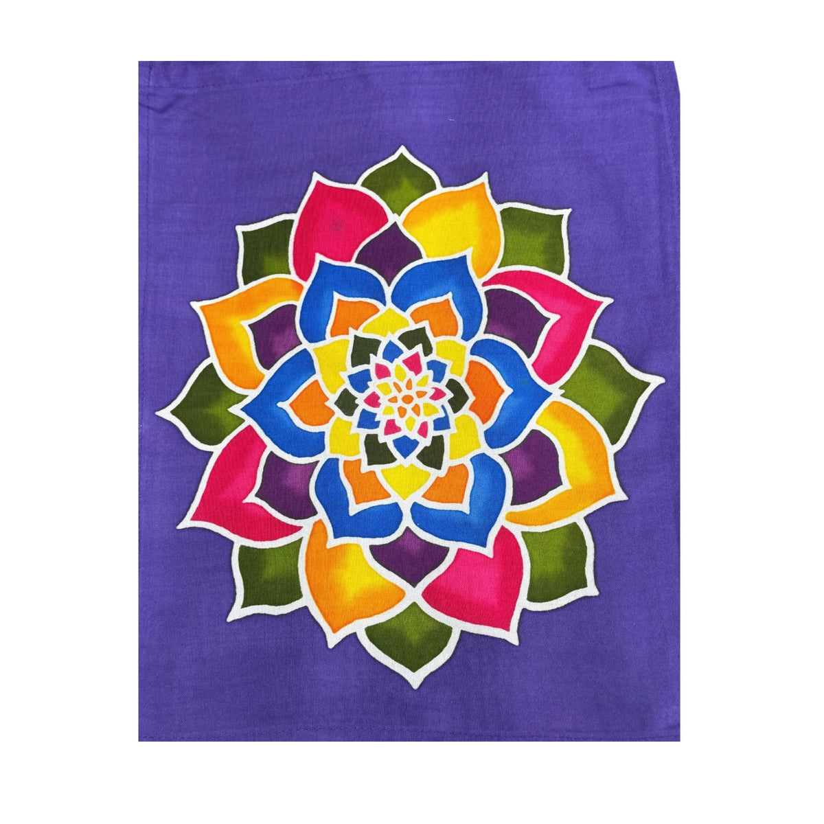 Batik Sacred Chakra Rainbow Prayer Flag: Yoga Meditation Studio,  Home  Garden Decor