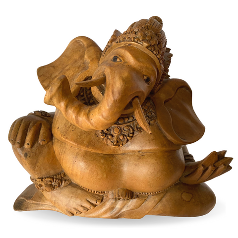 Ganapati Ganesha Murti Statue Elephant Wood Carving Bali Abstract Art Sculpture ooak