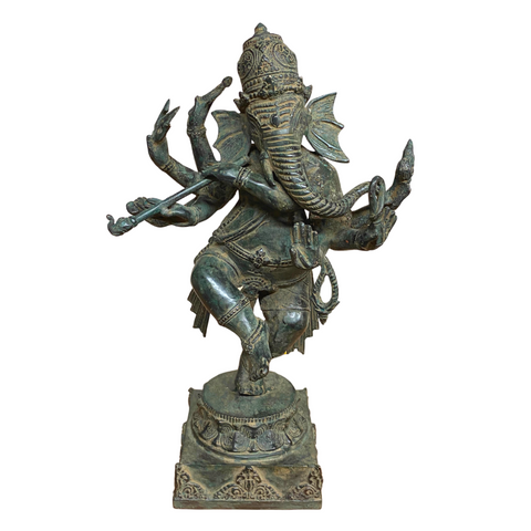 Nataraja Ganesh Bronze Statue Elephant God Handmade
