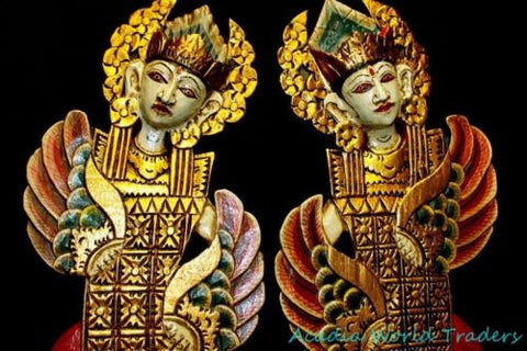 Balinese Peacock Dancer Panels Wall art - Acadia World Traders