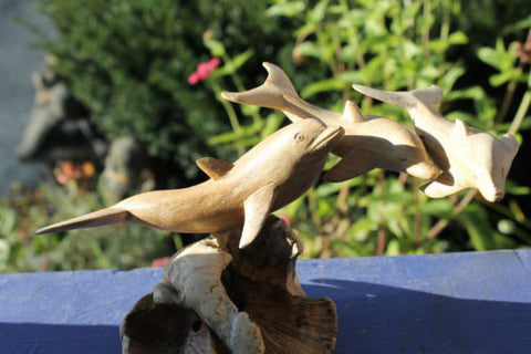 Dolphin Marine Life Parasite Wood carving Figure
