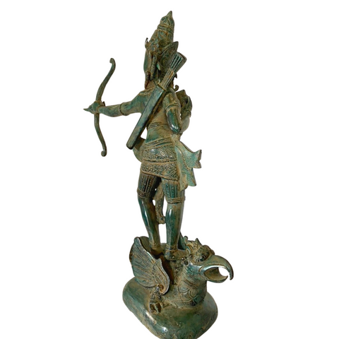Vintage Bronze Lord Rama Vishnu Statue Garuda Bali Hindu art Lost Wax sculpture