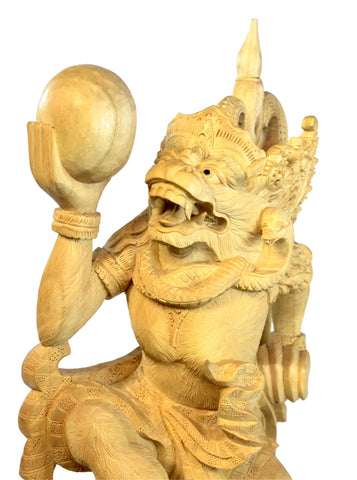 Hanuman Monkey God Sculpture Ramayana Bali Art hand Carved Wood Statue