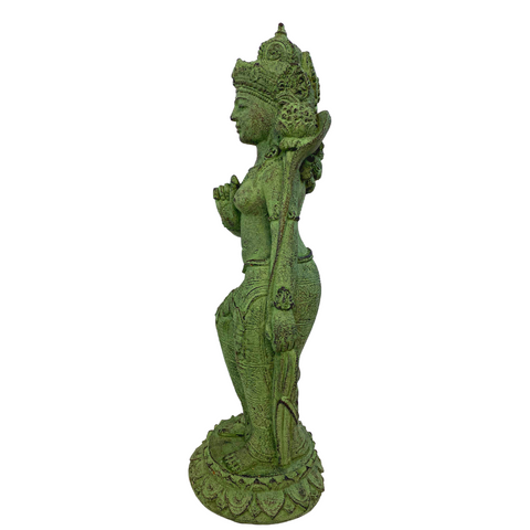 Balinese Dewi Tara Goddess Statue handmade resin volcanic sand Lakshmi Bali Hindu Art Sculpture