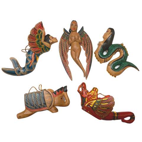 Vintage Style Balinese Ornament Set of 5 - Spirit Chaser