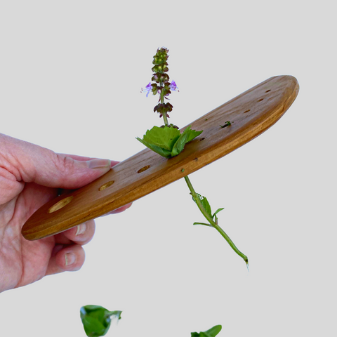 Herb Stripper Teak Wood herb & leaf scraper Handcrafted Kitchen tool Utensil