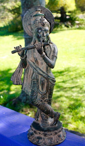 Krishna Bronze Statue lost wax cast Sculpture