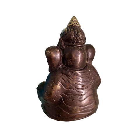 Mudra Blessing Ganapati Ganesha Miniature Statue Bronze Elephant God Bali Art