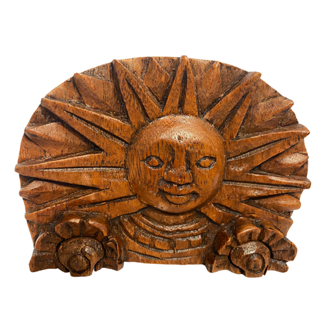 Celestial Sunrise Smiling Sun Secret puzzle Box Stash Jewelry Box Trinket Box Hand carved suar wood Bali Art