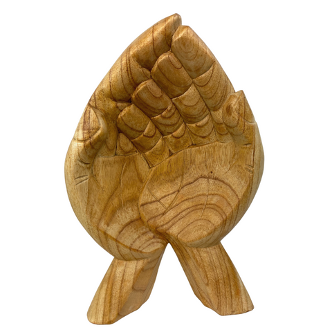 Balinese BUDDHA Mudra Offering Bowl HANDS Carved wood Jewelry Trinket Bowl