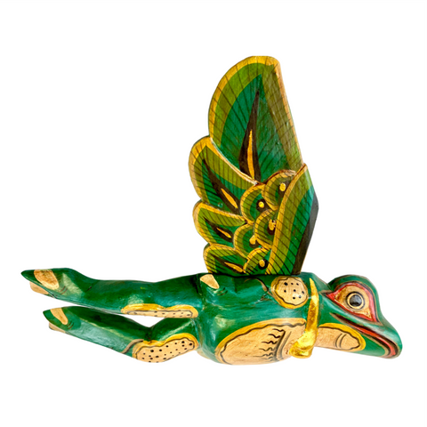 FLYING Frog Mobile Winged Spirit Chaser carved wood Balinese Folk Art