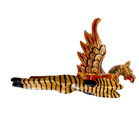 Winged Pegasus Zebra Horse hanging Mobile Demon Chaser Carved wood Bali Art
