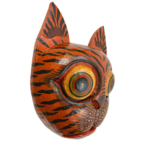 Balinese tiger Cat Feline Drama Mask Ginger Kitty Scaredy-cat