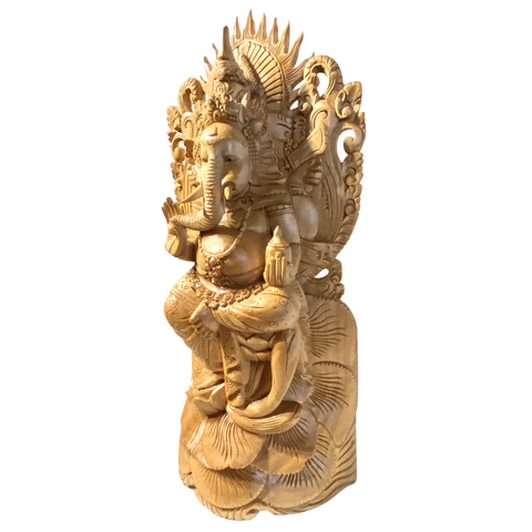 Ganapati Ganesha Murti Statue Wood Carving handmade sculpture Bali Hindu Art
