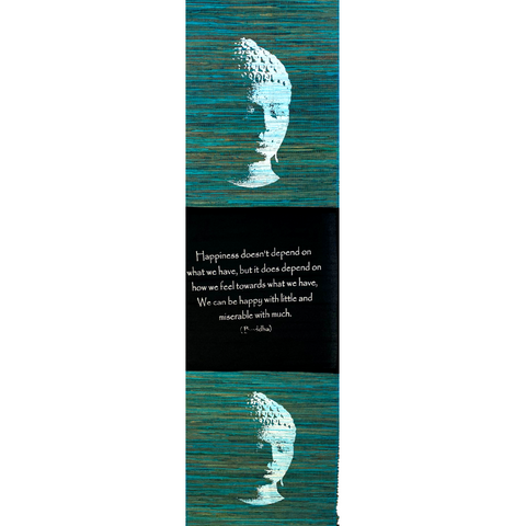Buddha Positive Affirmation Banner Turquoise Wall Hanging Art Woven Boho Decor