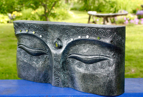Wise Eyes of Buddha Hand Carved Wall Art Sculpture - Acadia World Traders