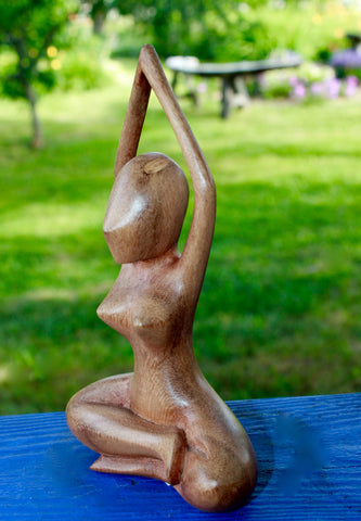 Meditating Yoga Goddess Upward Bound  Asana Yogini Buddha statue Wood - Acadia World Traders