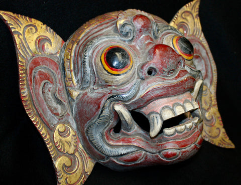 Balinese Mask Rawana Demon King Hand Carved - Acadia World Traders