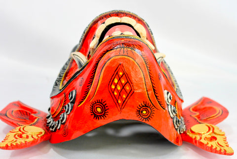 Red Hanuman Mask the Monkey General Balinese Hand Carved Wood Bali wall Art - Acadia World Traders