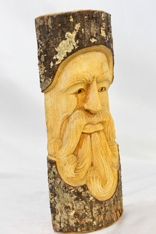 Tree Spirit Wizard Mask wall sculpture Handmade Wood carving Bali art 12" - Acadia World Traders