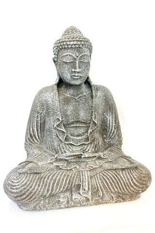 Dhyana Buddha Garden Statue Handmade cast lava stone Bali Yard Art - Acadia World Traders