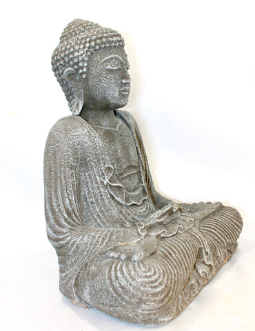 Dhyana Buddha Garden Statue Handmade cast lava stone Bali Yard Art - Acadia World Traders