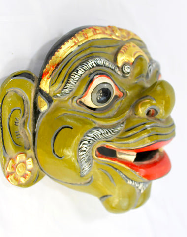 Balinese Wayang WONG Mask Topeng Hand Carved Polychrome wood