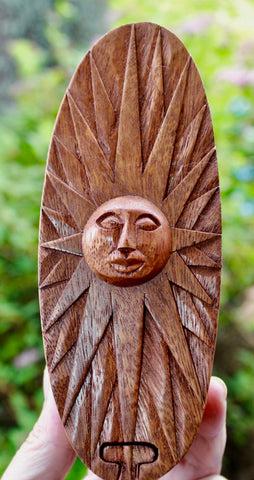 Celestial Sunburst Secret puzzle Box Stash Trinket carved suar wood - Acadia World Traders