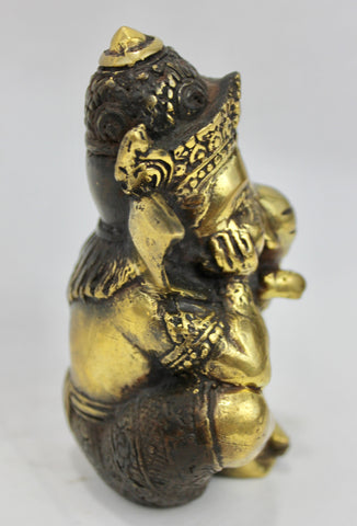 Bronze Ganesha Thinking Bali Art Hand cast 4.5" - Acadia World Traders