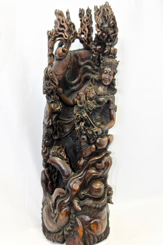 Balinese Eclipse Moon Goddess sculpture Kala Rau Demon