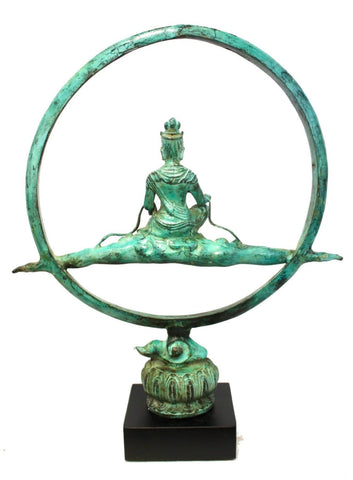 Buddha Seated on Nimbus Cloud Statue Bronze handmade verdigris Lost Wax Cast Sculpture Bali Art