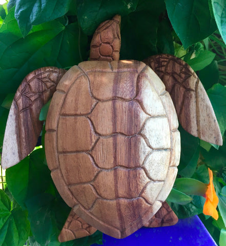 Sea Turtle Trinket Stash Box Jewelry handmade Wood carving Balinese Art