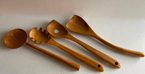Wooden Spoon Ladle Pasta Spatula Hand carved Teak Wood Kitchen tool Utensil