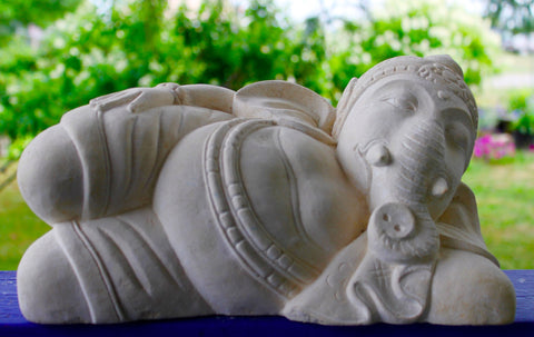 Ganapati Ganesha Stone Garden Statue  hand carved limestone Bali Art