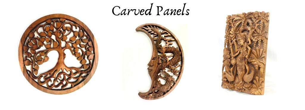 Hand carved wall art panels